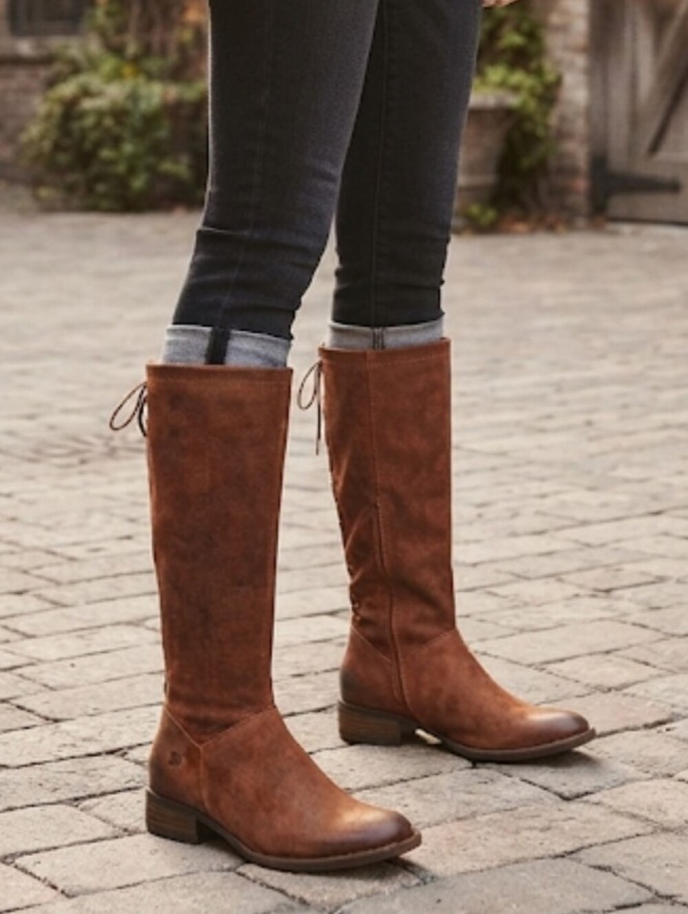 NEW Born Women Hyden Wide Calf Tall Suede Rust Tobacco DistressedBoots Shoes 6.5